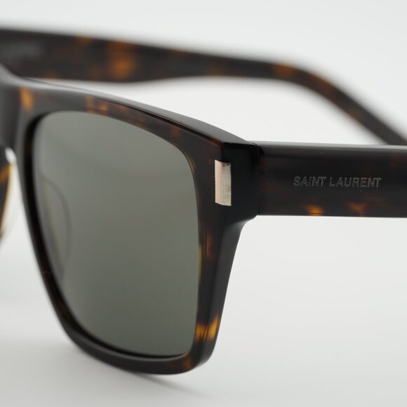 Saint Laurent SL424 002 Sunglasses Havana Square Frame, Grey Lenses main image 8